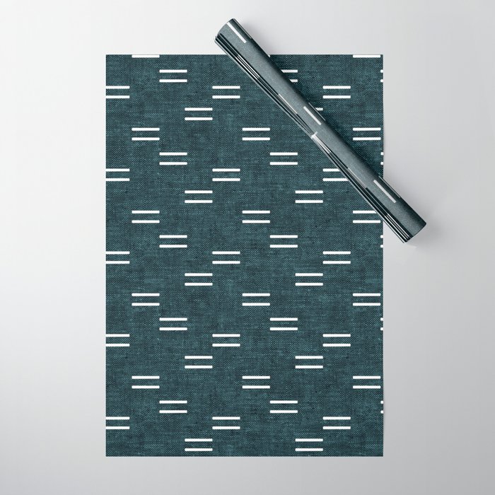 double dash on dark teal Wrapping Paper Gallery Image 1