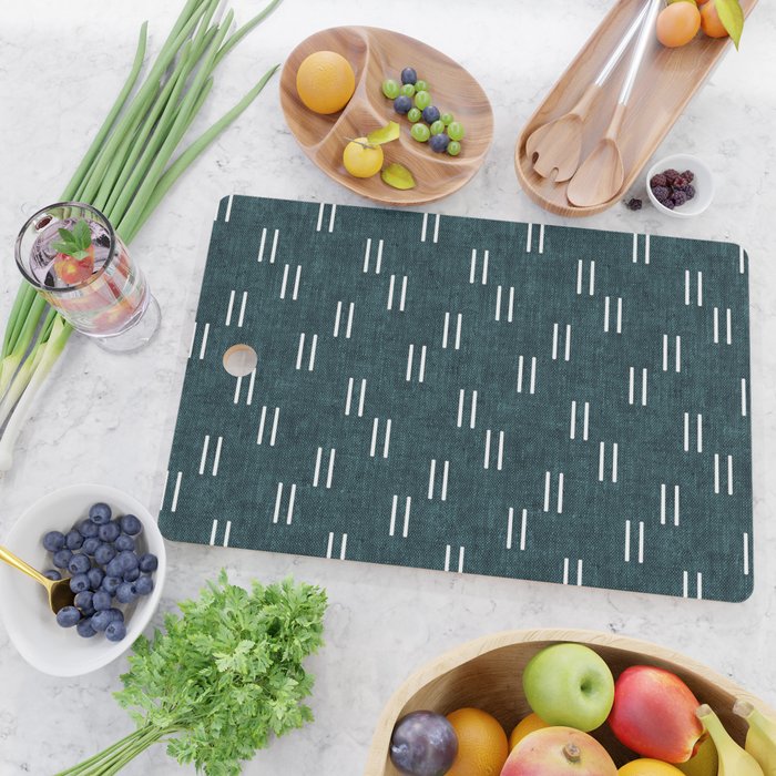 double dash on dark teal Cutting Board Gallery Image 2
