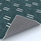 double dash on dark teal Rug Gallery Image 4