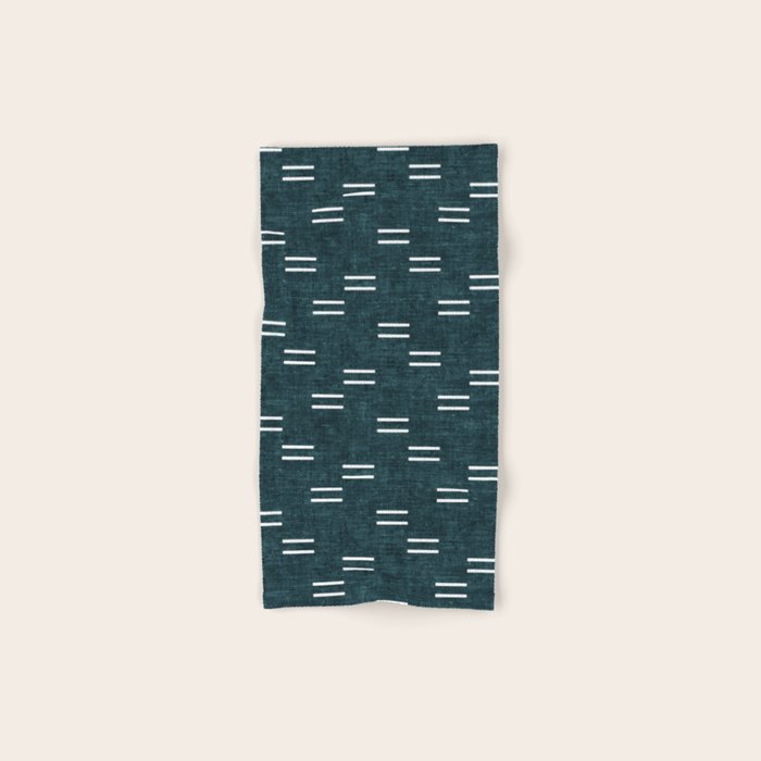 double dash on dark teal Bath Towel Gallery Image 1