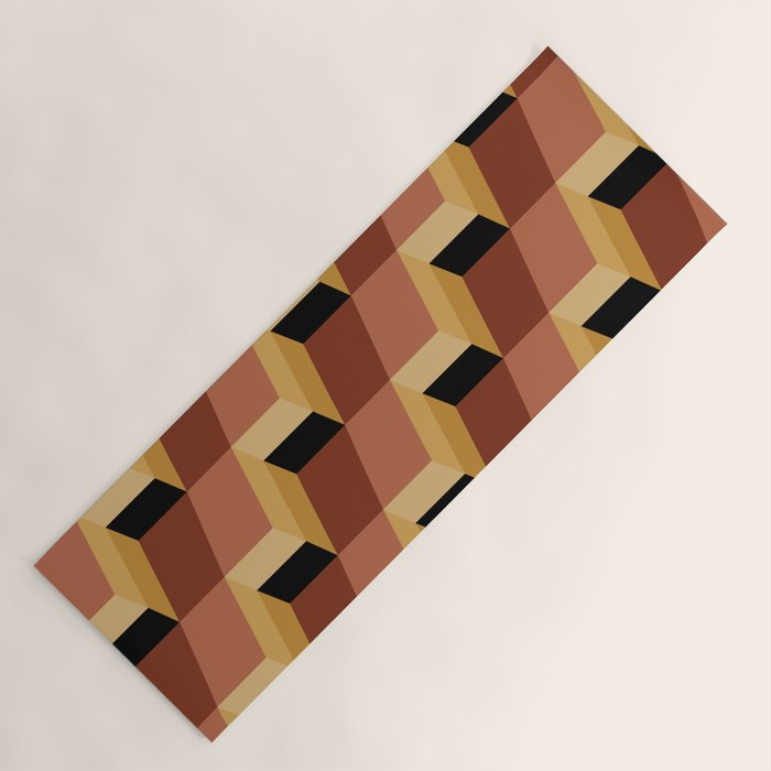 Cuboid Geometric Abstract Shapes Pattern VII Yoga Mat Gallery Image 1