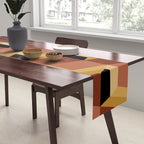 Cuboid Geometric Abstract Shapes Pattern VII Table Runner Gallery Image 2