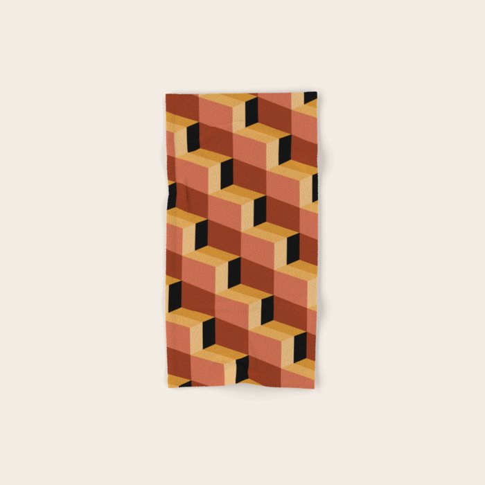 Cuboid Geometric Abstract Shapes Pattern VII Bath Towel Gallery Image 1
