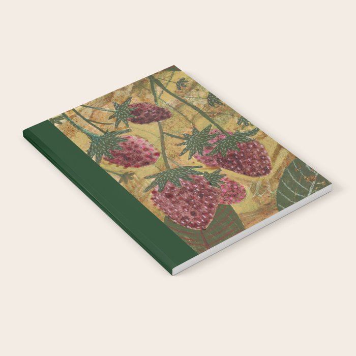 Strawberry Garden in Forest Green Notebook Gallery Image 1