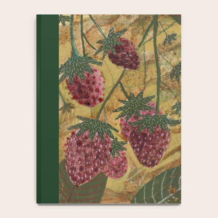 Strawberry Garden in Forest Green Notebook Gallery Image 4