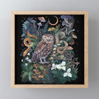 Owl and Snakes Mushroom forest Mini Art Print Gallery Image 1