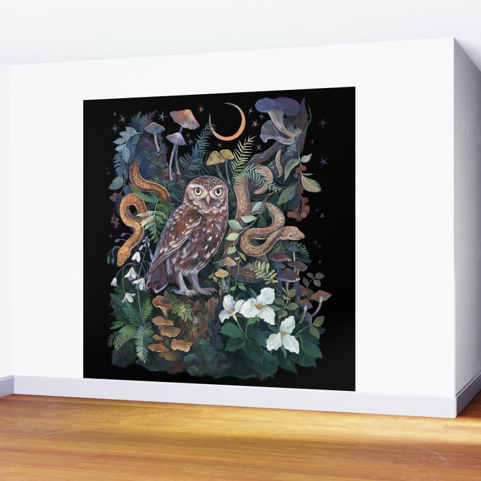 Owl and Snakes Mushroom forest Wall Mural Gallery Image 2