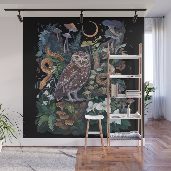 Owl and Snakes Mushroom forest Wall Mural Gallery Image 1