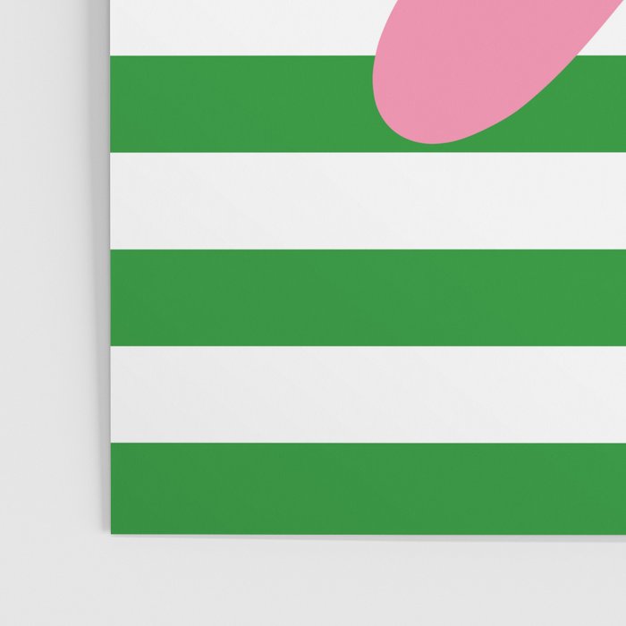 Joyful Flower and Stripes Pop Floral Pink Green White Poster Gallery Image 3