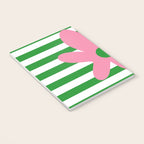 Joyful Flower and Stripes Pop Floral Pink Green White Notebook Gallery Image 3