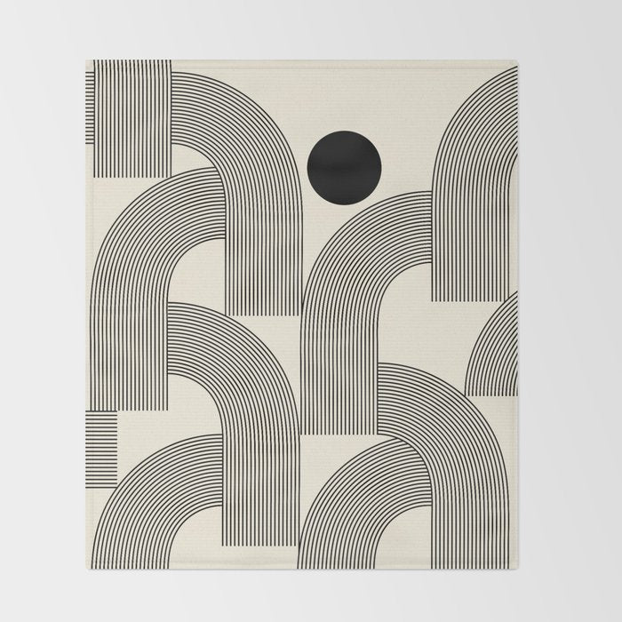 Abstraction_SUNLIGHT_SUNSHINE_LINE_POP_ART_Minimalism_001A Throw Blanket Gallery Image 2