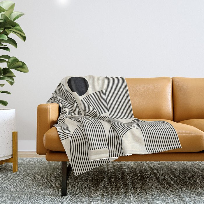 Abstraction_SUNLIGHT_SUNSHINE_LINE_POP_ART_Minimalism_001A Throw Blanket Gallery Image 1