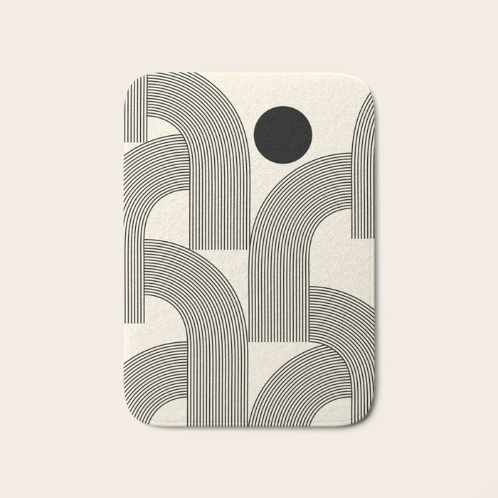 Abstraction_SUNLIGHT_SUNSHINE_LINE_POP_ART_Minimalism_001A Bath Mat Gallery Image 1