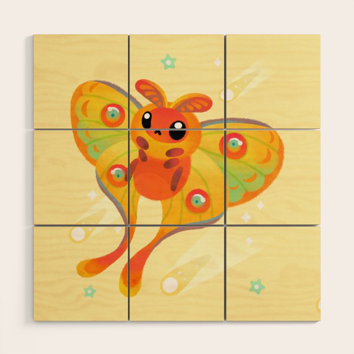Comet Moth Wood Wall Art Gallery Image 1