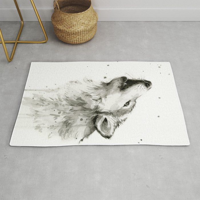Wolf Howling Rug Gallery Image 1