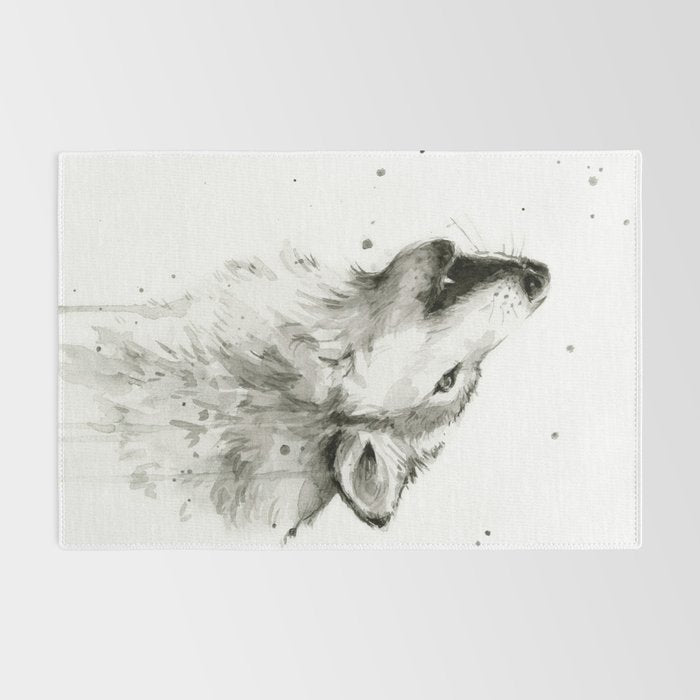 Wolf Howling Rug Gallery Image 2