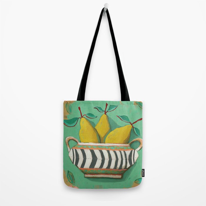 Striped Bowl with Pears Tote Bag Gallery Image 2