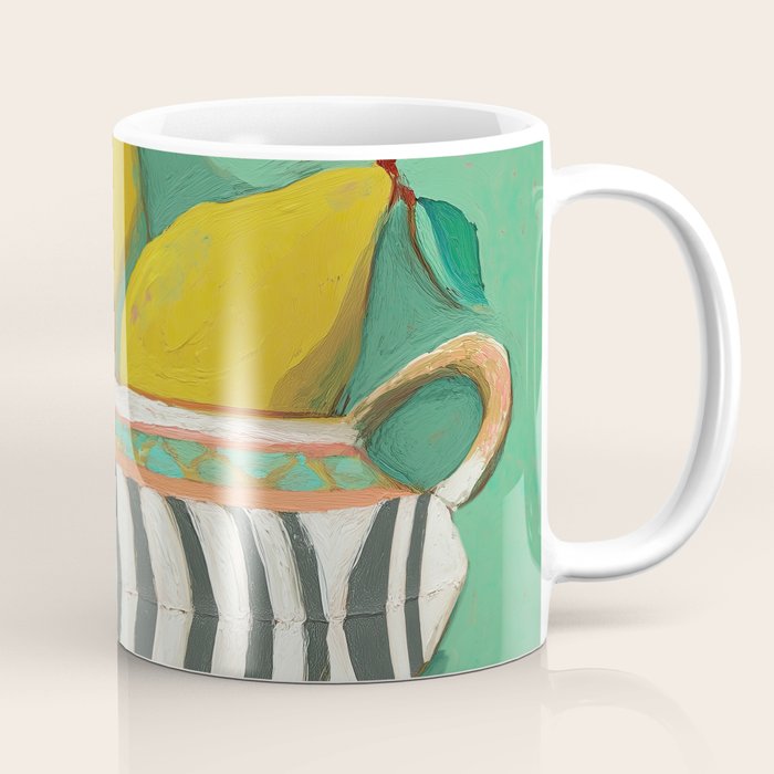 Striped Bowl with Pears Coffee Mug Gallery Image 1