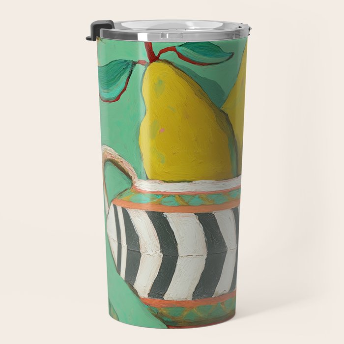 Striped Bowl with Pears Travel Mug Gallery Image 3