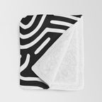 Black and white line art pattern Throw Blanket Gallery Image 3