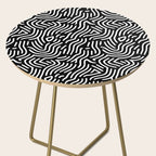 Black and white line art pattern Side Table Gallery Image 2