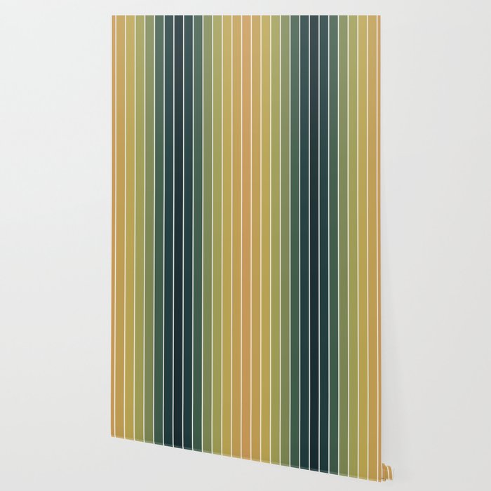 Gradient Arch XXVI Green Tones Mid Century Modern Rainbow Wallpaper Gallery Image 2
