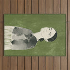 Girl Portrait 2 Outdoor Rug Gallery Image 1