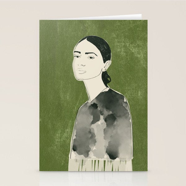 Girl Portrait 2 Stationery Card Gallery Image 1