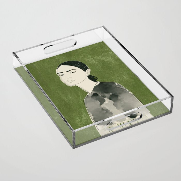 Girl Portrait 2 Acrylic Tray Gallery Image 1