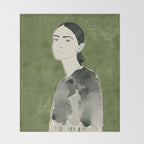 Girl Portrait 2 Throw Blanket Gallery Image 2