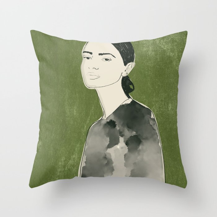 Girl Portrait 2 Throw Pillow Gallery Image 6