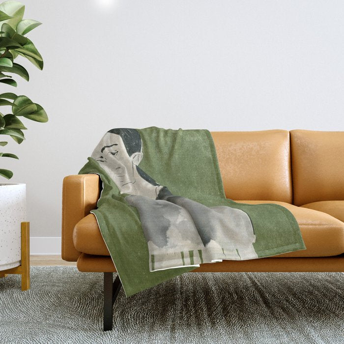 Girl Portrait 2 Throw Blanket Gallery Image 1