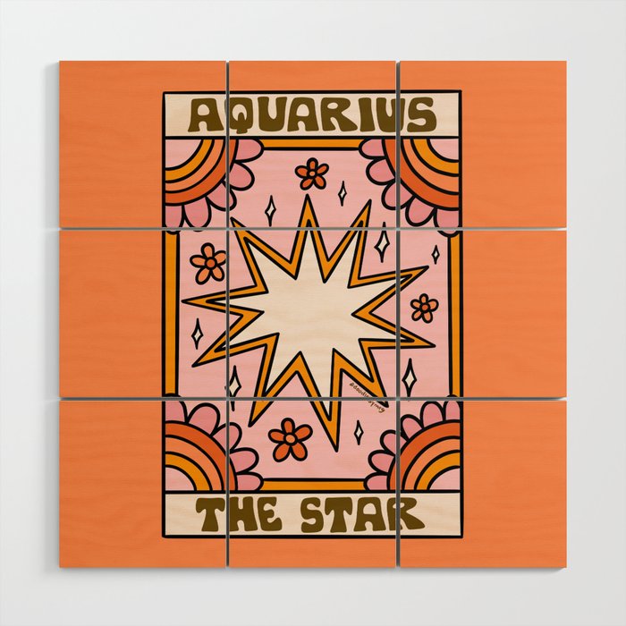 Aquarius Tarot Card Wood Wall Art Gallery Image 1