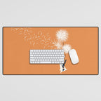 Bunny and Dandelion Bouquet Desk Mat Gallery Image 1