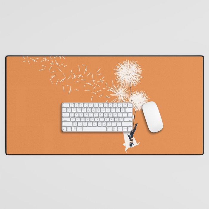 Bunny and Dandelion Bouquet Desk Mat Gallery Image 1