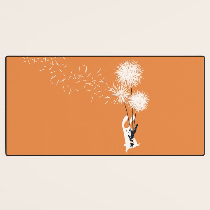 Bunny and Dandelion Bouquet Desk Mat Gallery Image 3