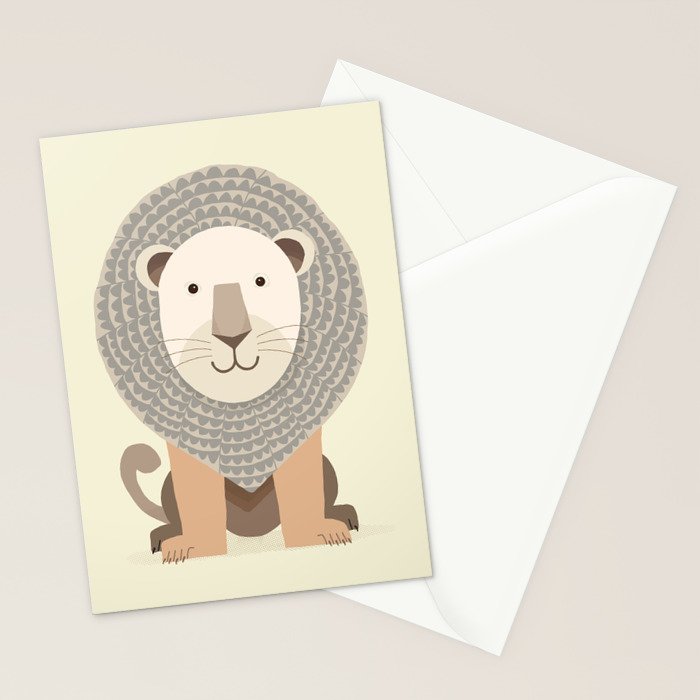 Whimsical Lion Stationery Card Gallery Image 2