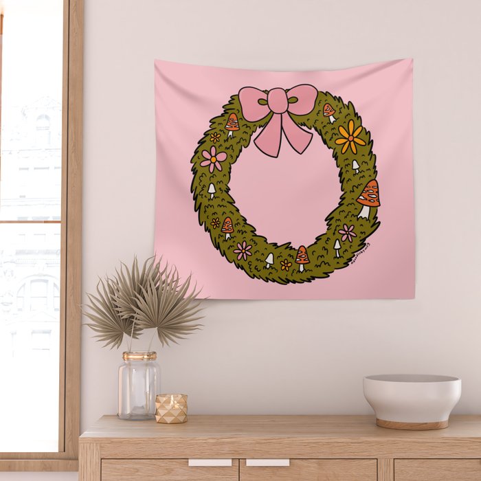 Mushroom Wreath Wall Tapestry Gallery Image 2