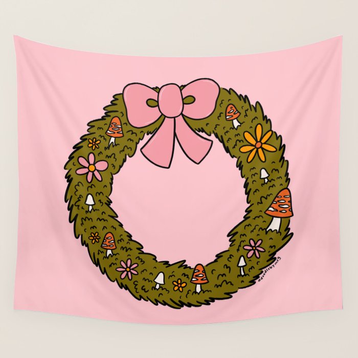 Mushroom Wreath Wall Tapestry Gallery Image 1