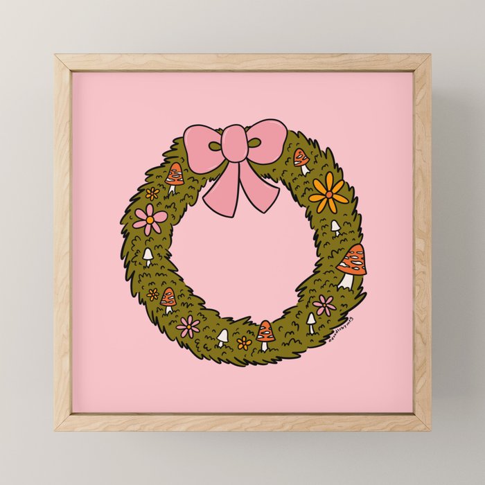 Mushroom Wreath Mini Art Print Gallery Image 1