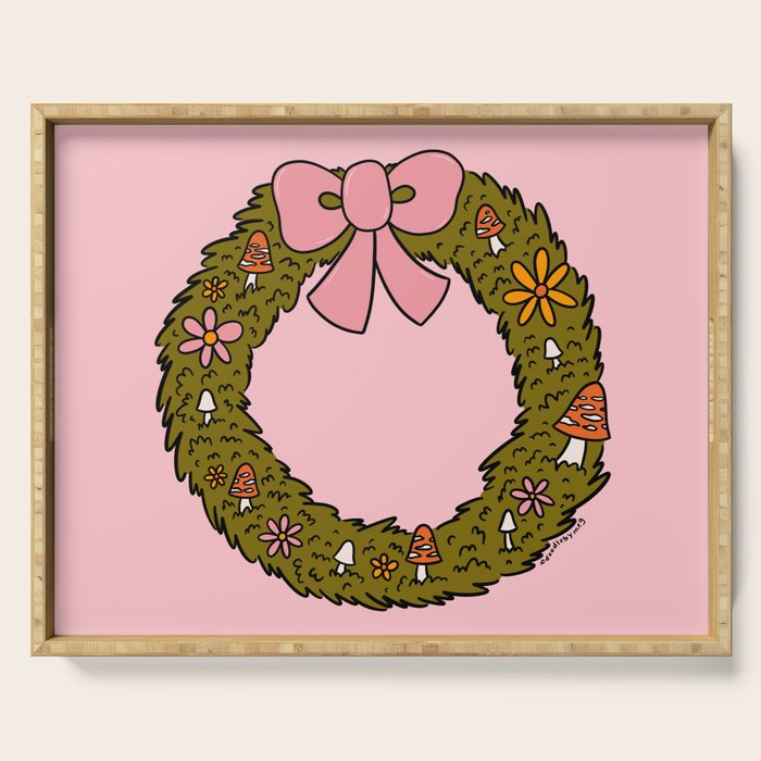 Mushroom Wreath Serving Tray Gallery Image 1