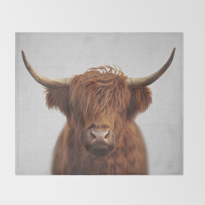 Highland Cow - Colorful Throw Blanket Gallery Image 2