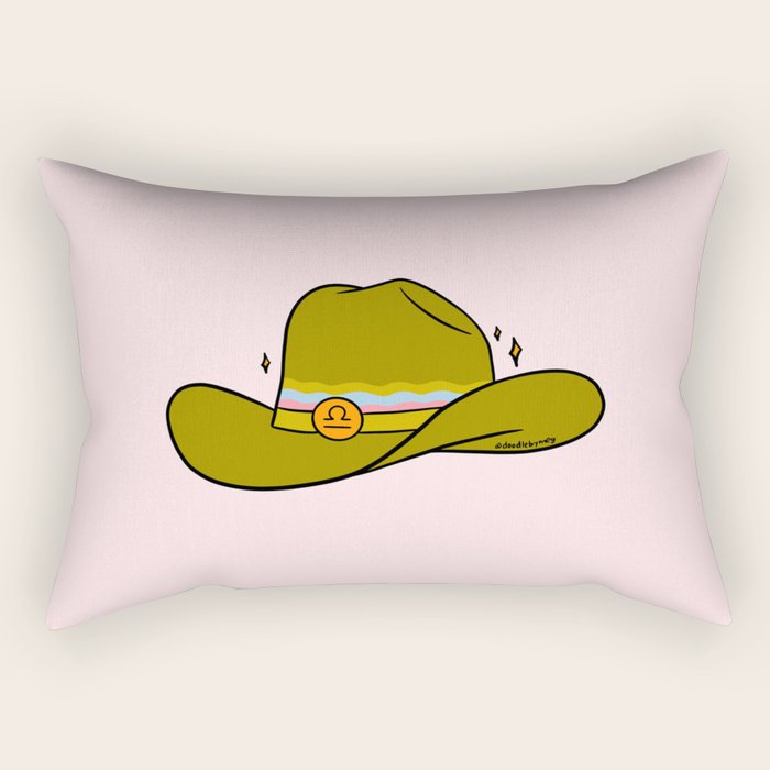 Libra Cowboy Hat Rectangular Pillow Gallery Image 2