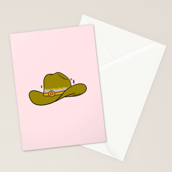 Libra Cowboy Hat Stationery Card Gallery Image 2