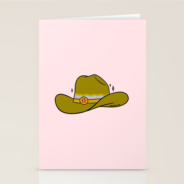 Libra Cowboy Hat Stationery Card Gallery Image 2