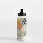 Tropical Foliage Pattern 1 - Retro Boho Water Bottle Gallery Image 2