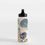 Tropical Foliage Pattern 1 - Retro Boho Water Bottle Gallery Image 3