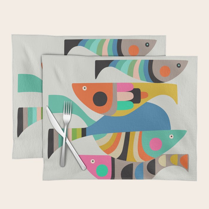 Mid Century fish Placemat Gallery Image 1