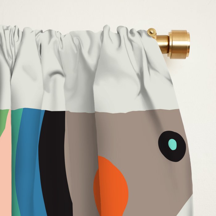 Mid Century fish Window Curtain Gallery Image 2