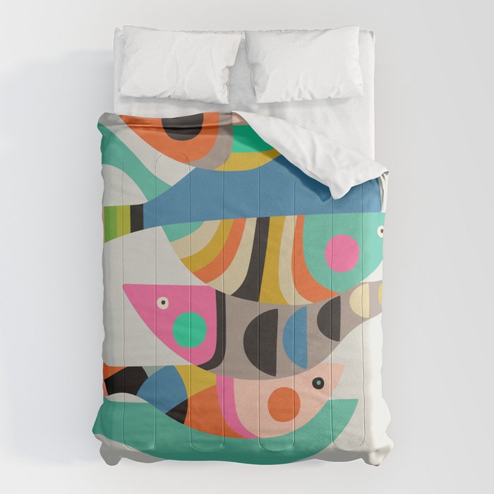 Mid Century fish Comforter Gallery Image 6